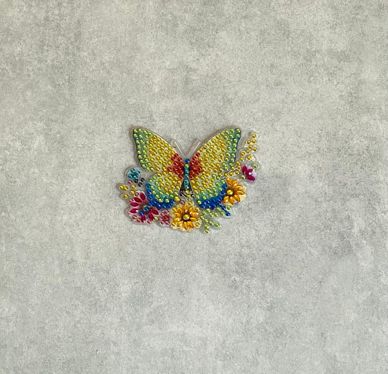 Hand Made Diamond Art Butterfly Acrylic Fridge Magnet 001