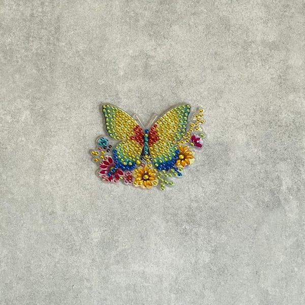 Hand Made Diamond Art Butterfly Acrylic Fridge Magnet 001