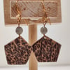 Leopard dangle drop earrings 