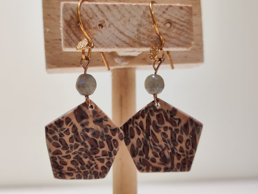 Leopard dangle drop earrings 