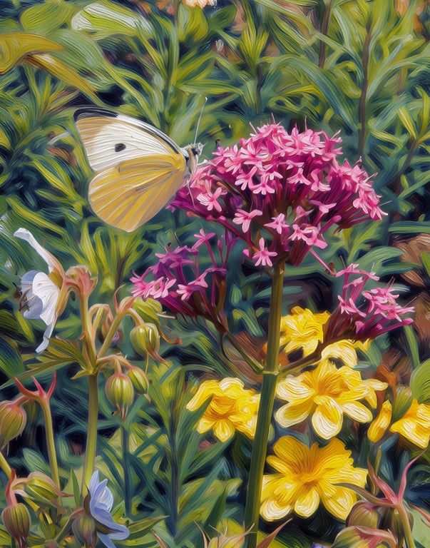 A5 Greeting Card White Butterfly In The Garden 