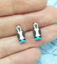 Blue Footed Booby Earrings, Bird Studs, Silver Plated or Sterling Silver Backs - Image 1