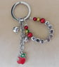 Teacher Thank You Keyring Personalised Enamel Apple - Image 1