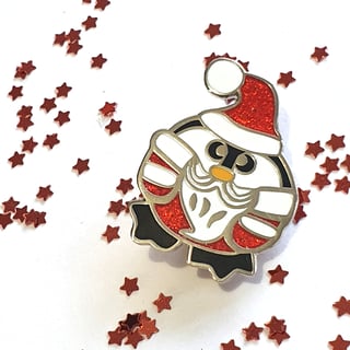 Santa Penguin Pin Badge Enamel Brooch