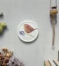 Wren and Forget me Not mini wall plate  - Image 3