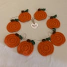 Handmade crochet pumpkin bunting 