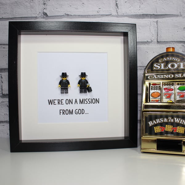THE BLUES BROTHERS - FRAMED CUSTOM LEGO MINIFIGURES - CLASSIC