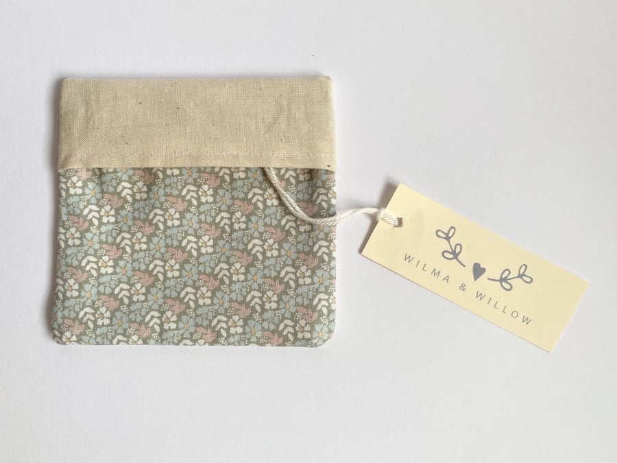 Washable face mask bag for 2 masks- pouch- storage