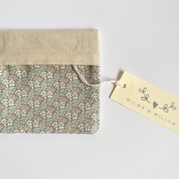 Washable face mask bag for 2 masks- pouch- storage