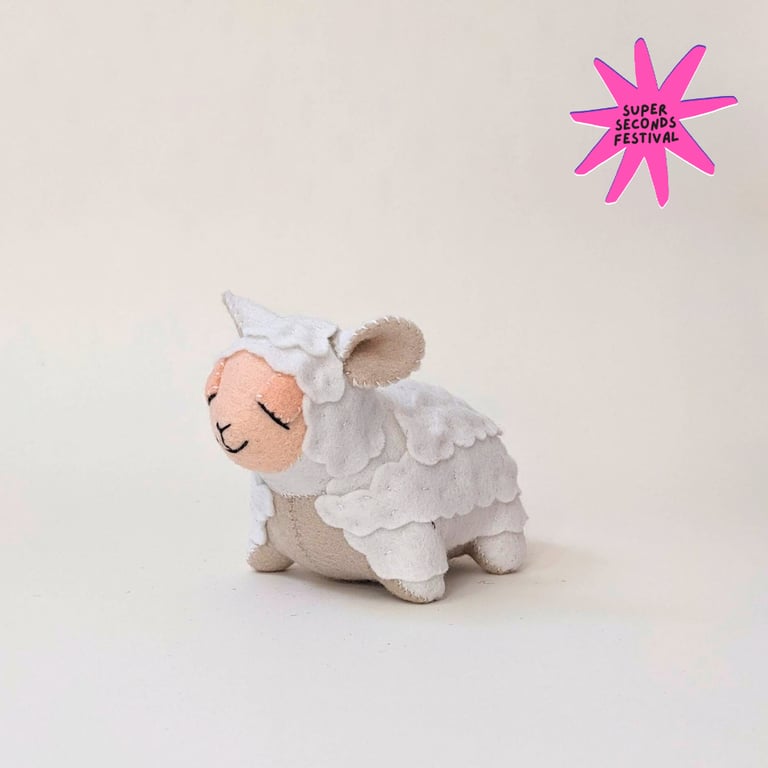 Contented Sheep, wool felt sculpture, Super Seconds Festival
