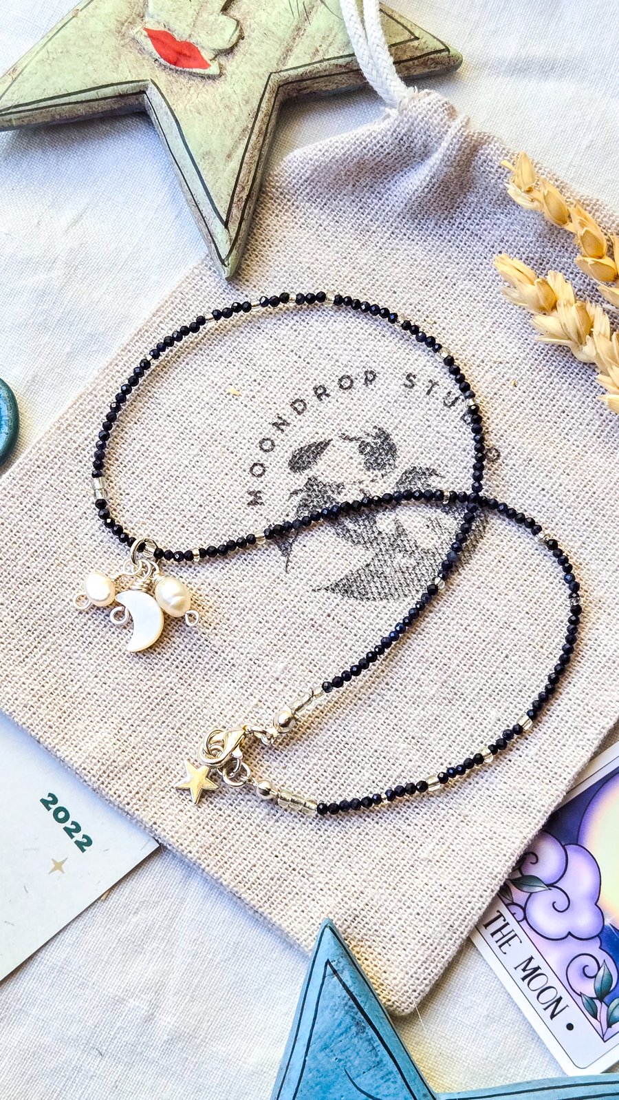 Sapphire Necklace - Dark Blue Thai Sapphire Gemstone Beaded Necklace with Pearls