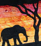Elephant Sunset Kit Art Quilt  - Image 3