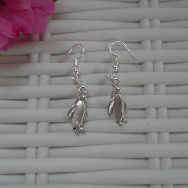 Silver Plated Penguin Earrings Gift Idea