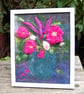 vase of flowers.  Needle felted  wool picture 