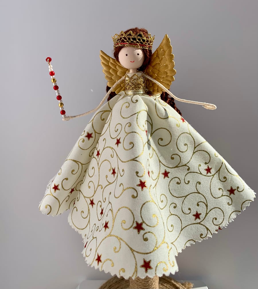 Handcrafted Christmas fairy tree topper