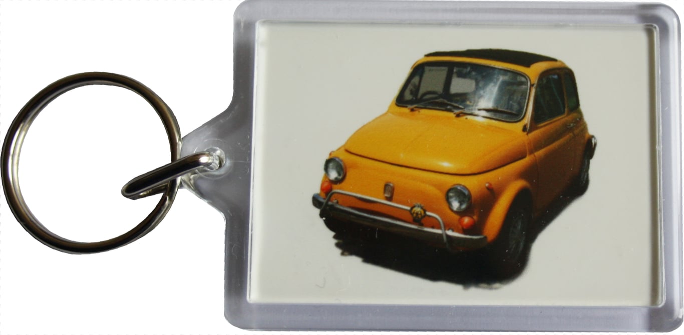 FIAT 500 Cinquecento 1970 - Keyring with 50x35mm Insert - Fun Car