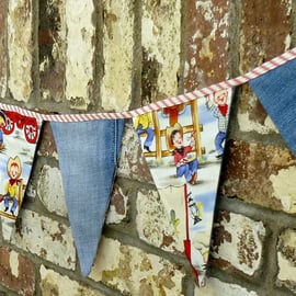 Reversible Bunting - Upcycled Denim jeans with Cowboys or Cowgirls
