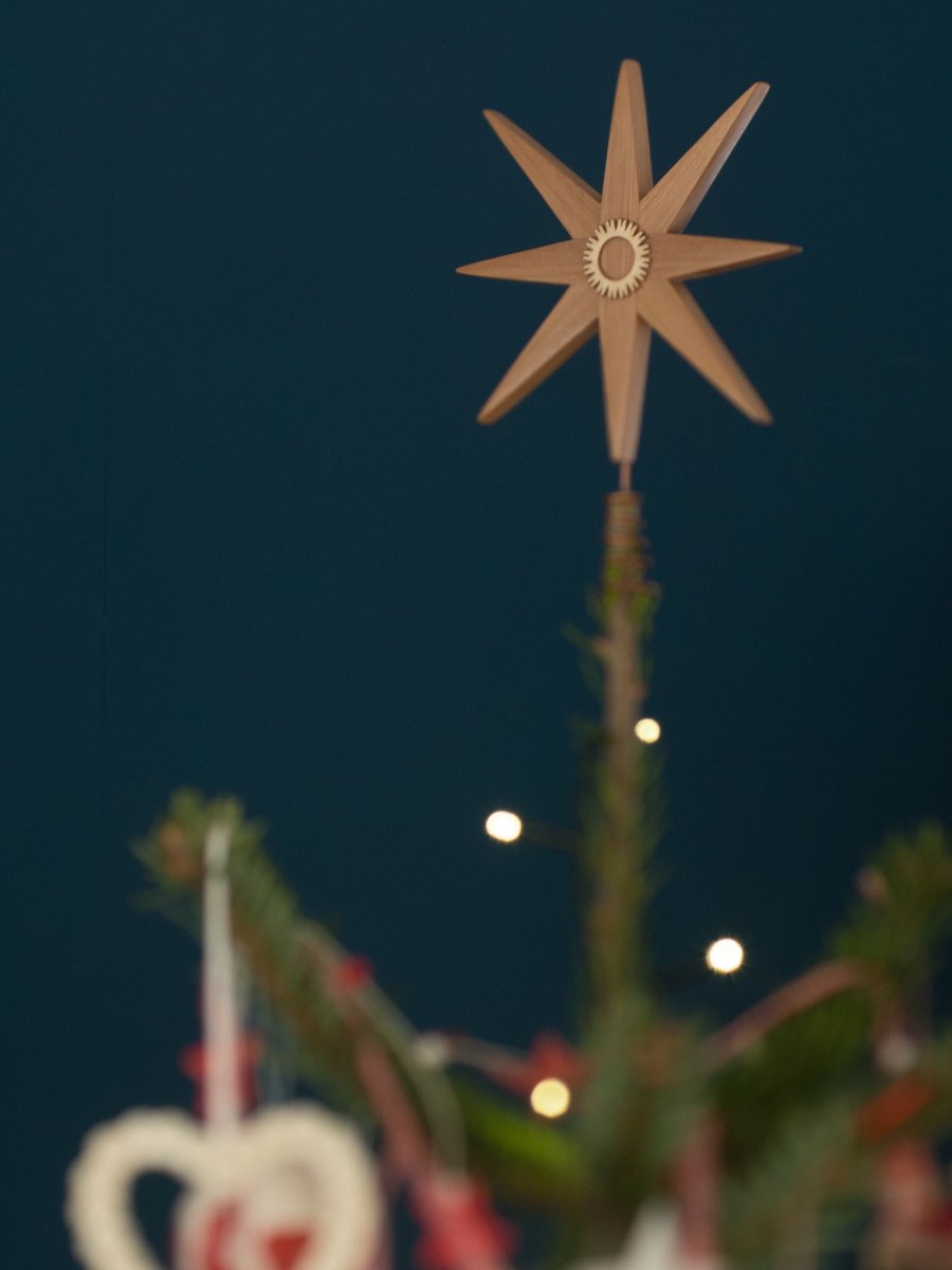 Wood Tree Topper Decoration - Choice of woods, 15cm across, Made to Order