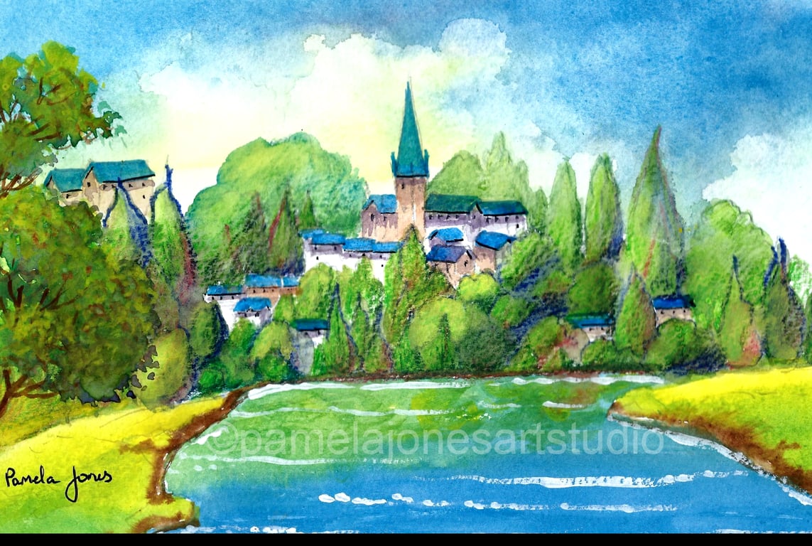 Ross On Wye, Herefordshire, Original Watercolour, in 14 x 11 '' mount