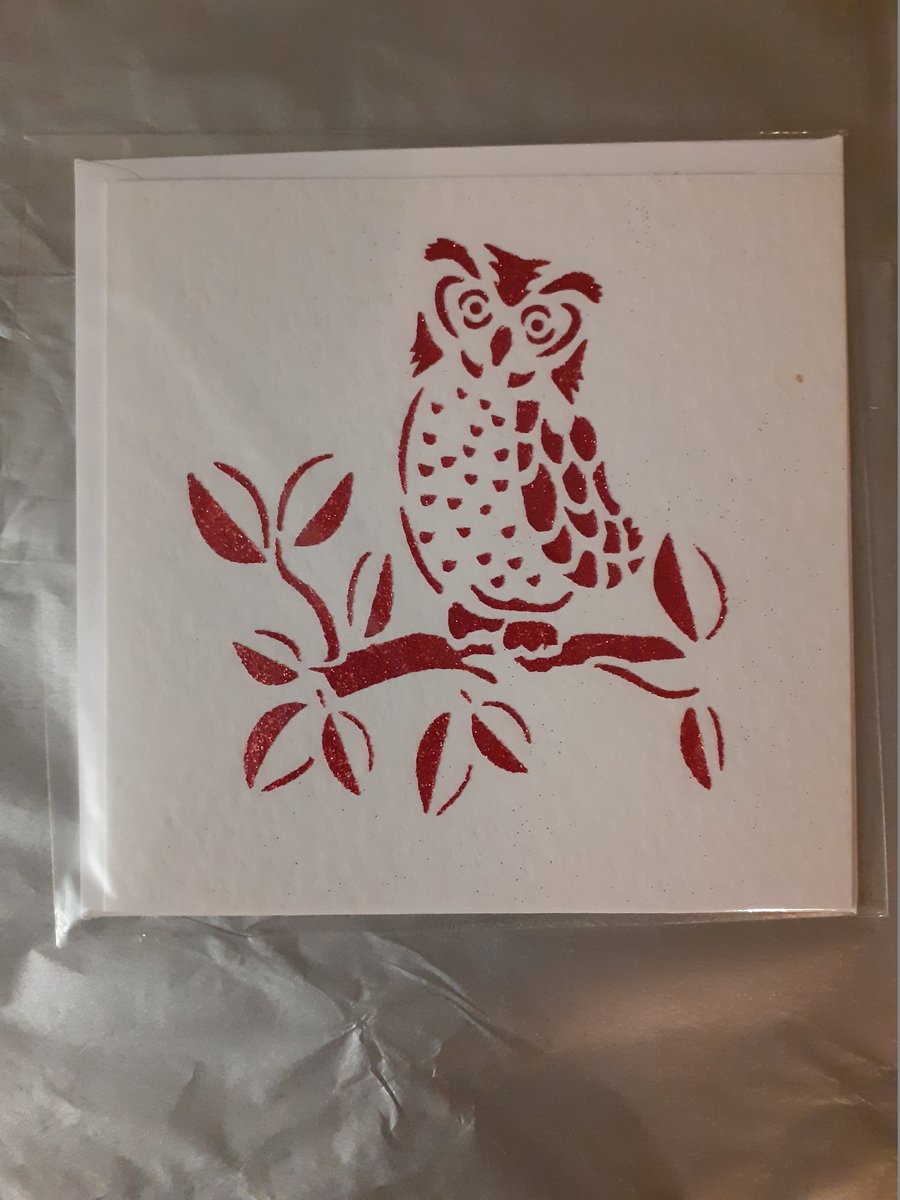 Handmade Owl Greetings Card
