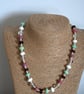 purple, pink and green lampwork glass necklace - Image 5