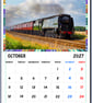 2027 Calendar Mixed Steam Trains & Modern Trains A4 Size Wall Hanging  - Image 3