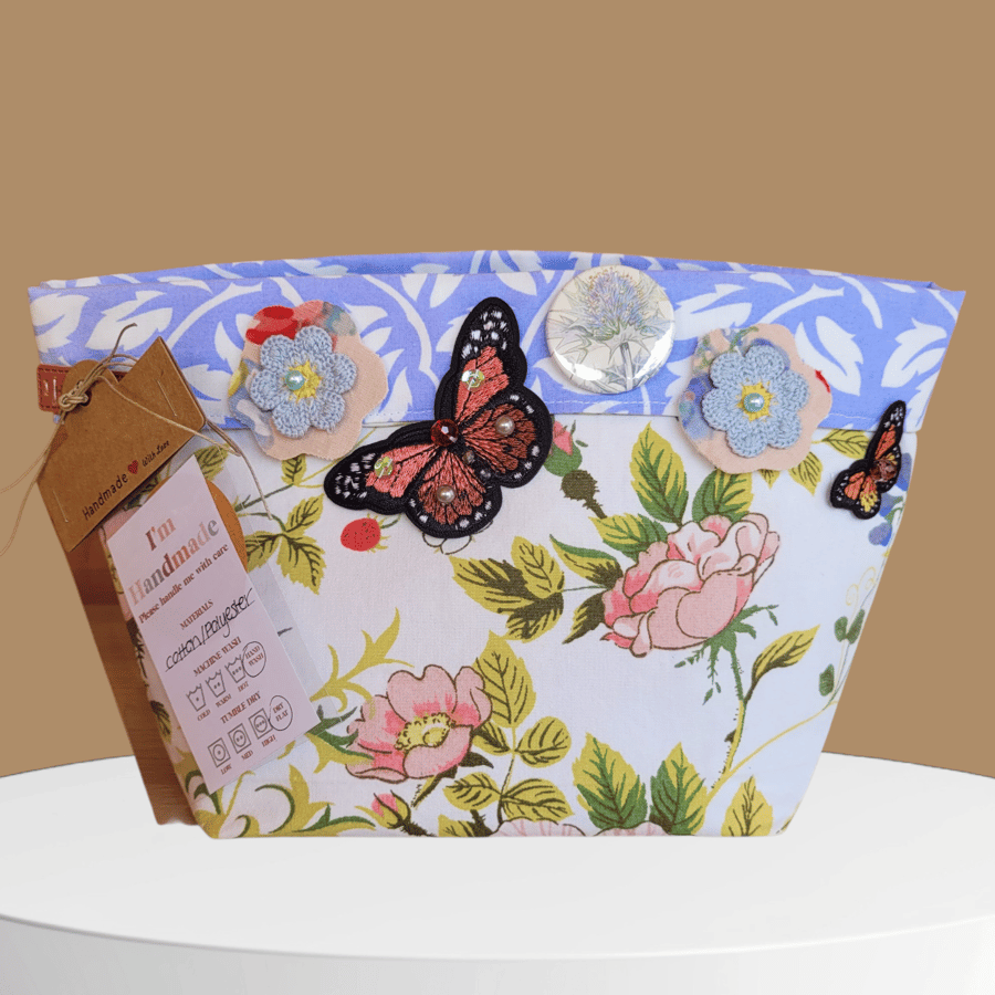 Upcycled Floral Storage Basket