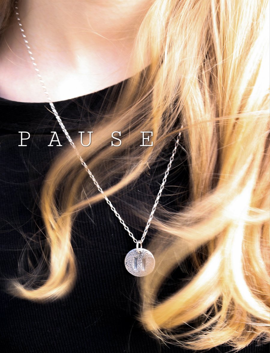 Pause necklace in sterling silver.  Free UK shipping!