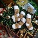 Mini Crochet Stockings - Gold (pack of 4)