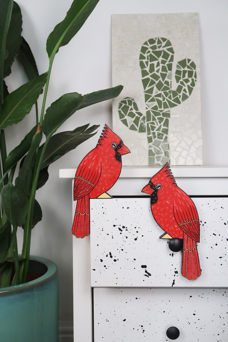 Red cardinal door topper, wooden bird decoration for door, hand painted.