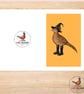Halloween Pheasant Card – Witch Pheasant in Wellies – Hand Drawn A6 Card - Image 10