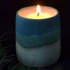 Ceramic candle holder with a hand poured scented candle 