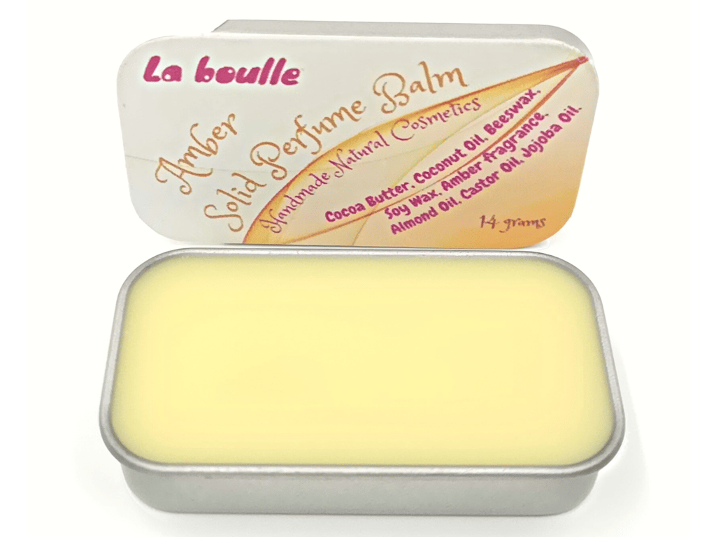 Amber Solid Natural Perfume Balm. For sensitive skin. Handmade natural cosmetics
