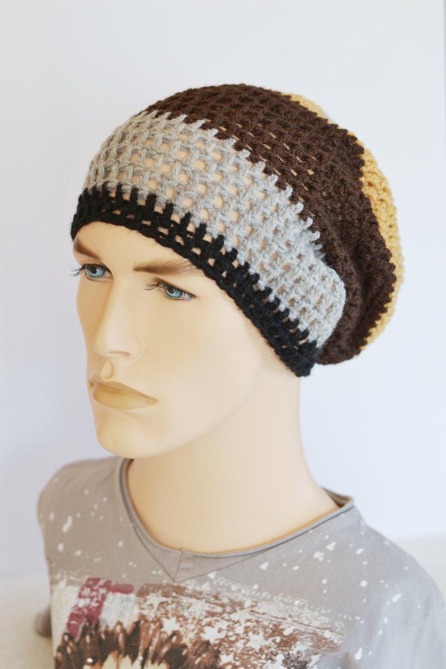 Hat Unisex Crochet Slouchy Beanie Hat