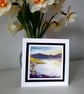 Open Occasion Greetings Card. Of A Sunset Lake. Handpainted Watercolour. - Image 4