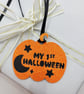 My First Halloween Pumpkin Gift Tag – Glitter Pumpkin Keepsake - Image 2
