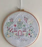 Hooped Embroidered Christmas house - Image 1