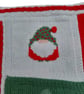 Hand Knitted Christmas Blanket with Red Tartan Fleece Backing - Image 7