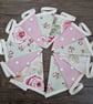 Pink, Sage & Cream Floral and Spot Shabby Chic Style Bunting