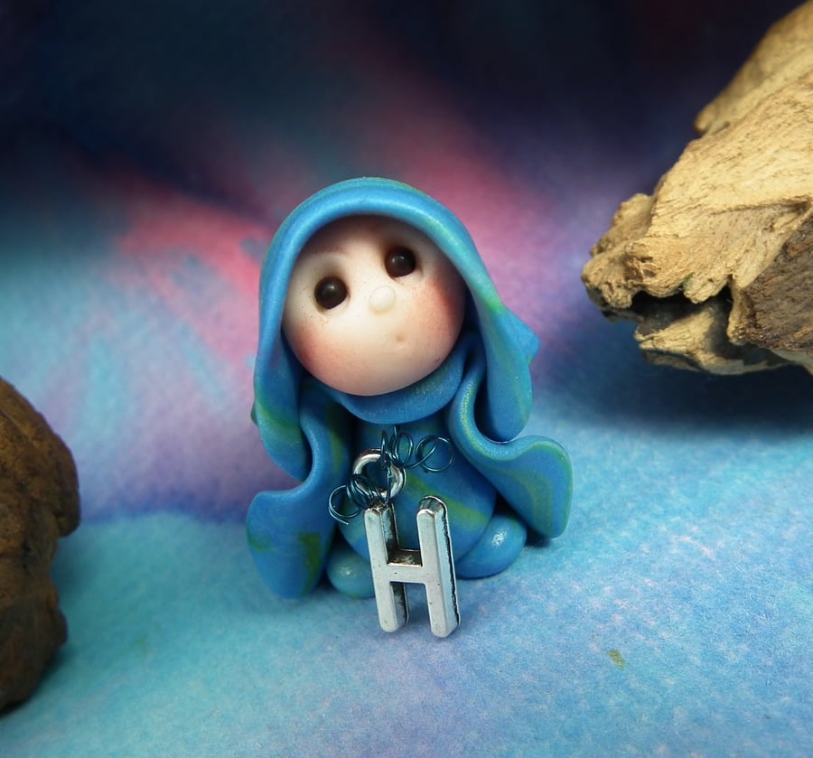 Alphabet Initial Gnome 'H' OOAK Sculpt by Ann Galvin