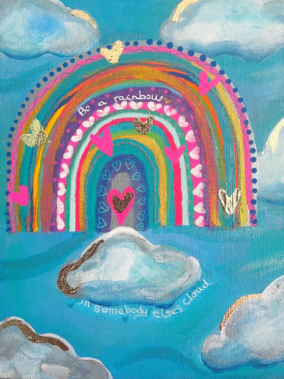 Be a Rainbow Original Art Canvas