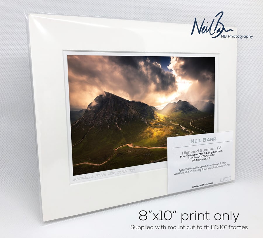 Buachaille Etive Mor from Beinn a'Chrulaiste - A5 (10"x8") Unframed Print