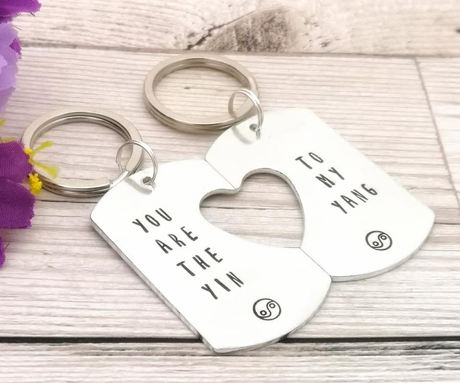Yin Yang Keyring Set - Couples Keychains - Distance Relationship - Best Friends