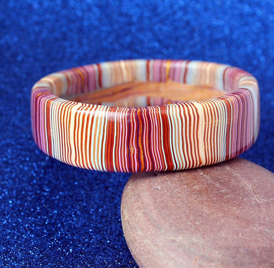 Modern Craft Post Industrial Style Designer Bangle - Lovely Stripes!.