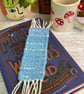 Hand Woven Bookmark in Handspun Yarn - Seascape