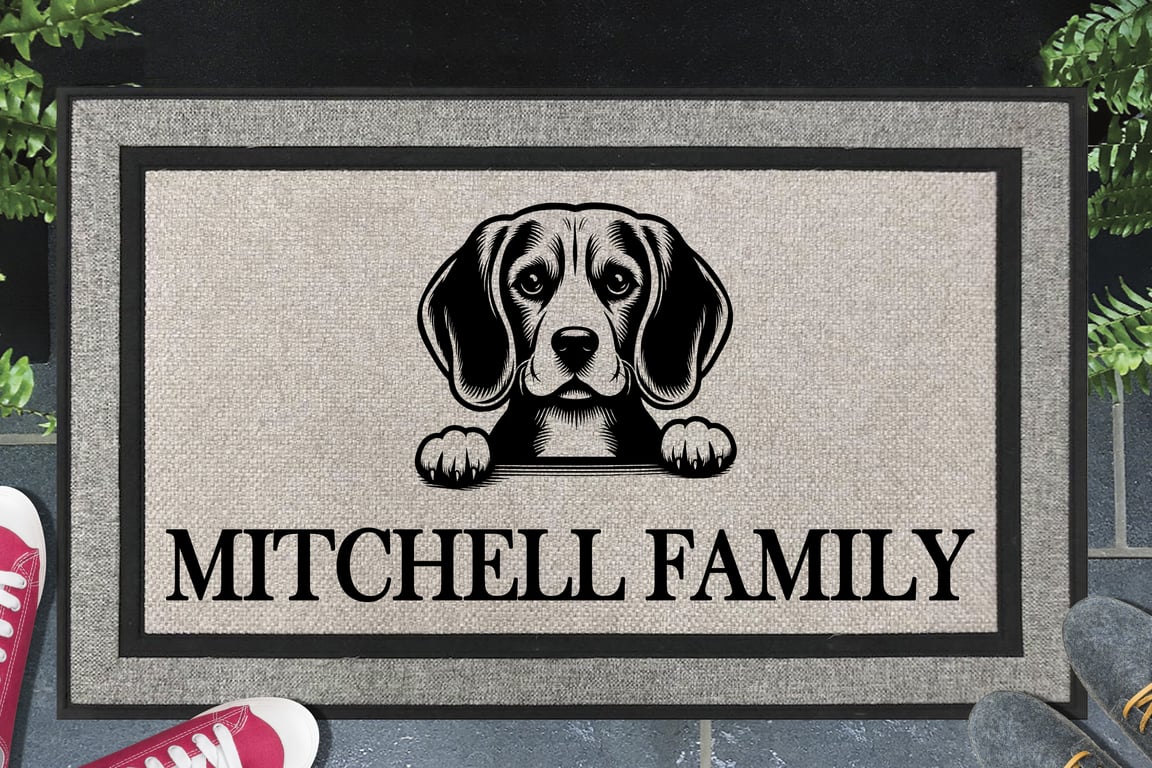 Beagle Door Mat No.3 - Personalised All Weather Doormat - 45x70cm 