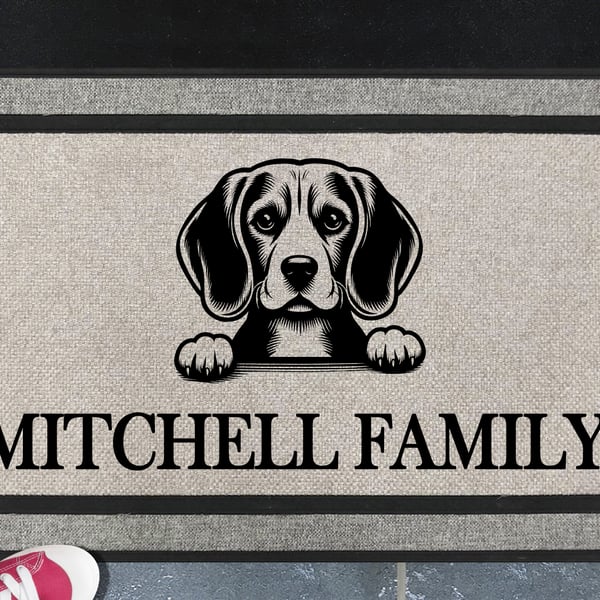 Beagle Door Mat No.3 - Personalised All Weather Doormat - 45x70cm 