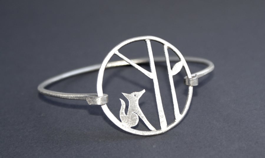Edge of the woods fox bangle - Folksy