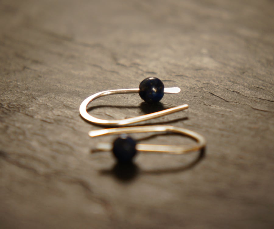 Lapis Lazuli Chakra Gemstone and Sterling Silver Earrings