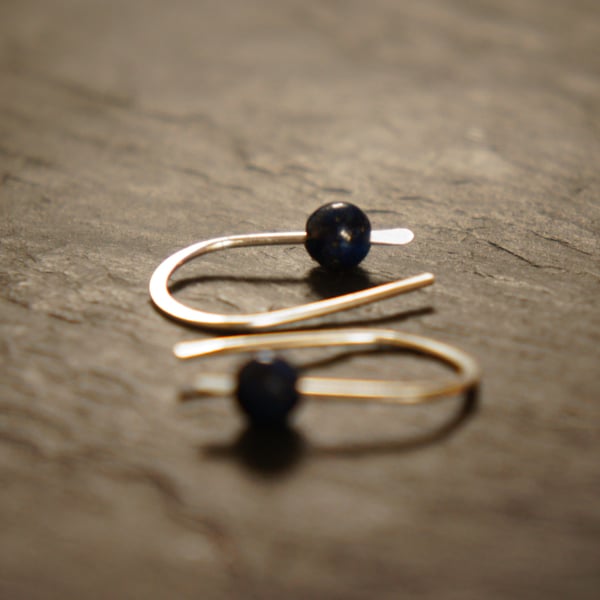 Lapis Lazuli Chakra Gemstone and Sterling Silver Earrings